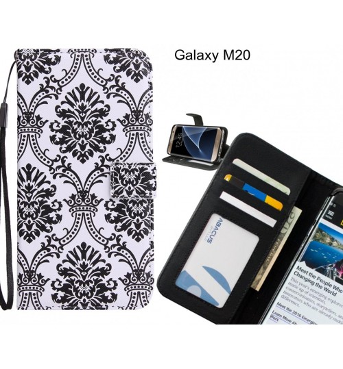 Galaxy M20 case 3 card leather wallet case printed ID