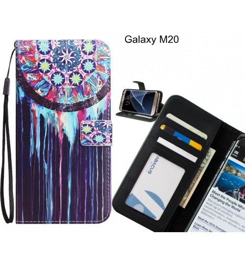 Galaxy M20 case 3 card leather wallet case printed ID