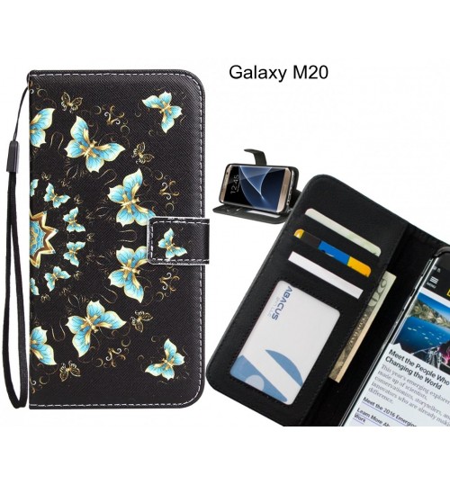 Galaxy M20 case 3 card leather wallet case printed ID