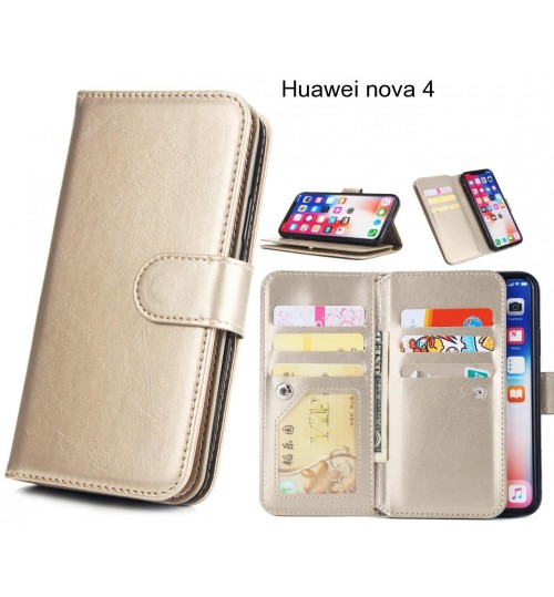 Huawei nova 4 Case triple wallet leather case 9 card slots