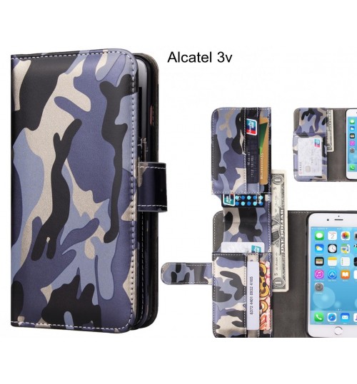 Alcatel 3v  Case Wallet Leather Flip Case 7 Card Slots