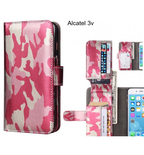 Alcatel 3v  Case Wallet Leather Flip Case 7 Card Slots