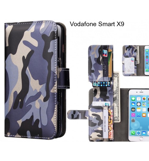 Vodafone Smart X9  Case Wallet Leather Flip Case 7 Card Slots - Grey