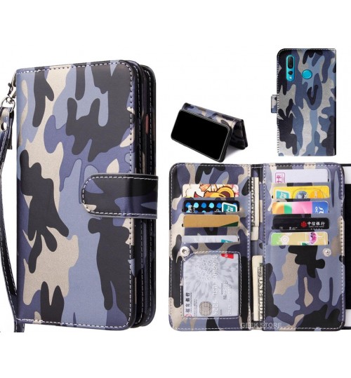 Huawei Nova 4  Case Multi Function Wallet Leather Case Camouflage - Grey