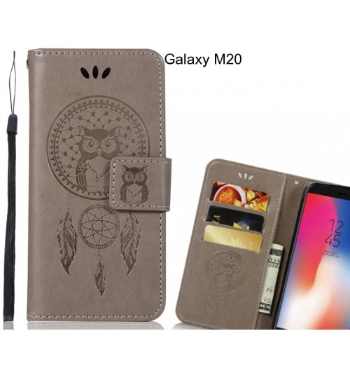 Galaxy M20  Case Embossed leather wallet case owl