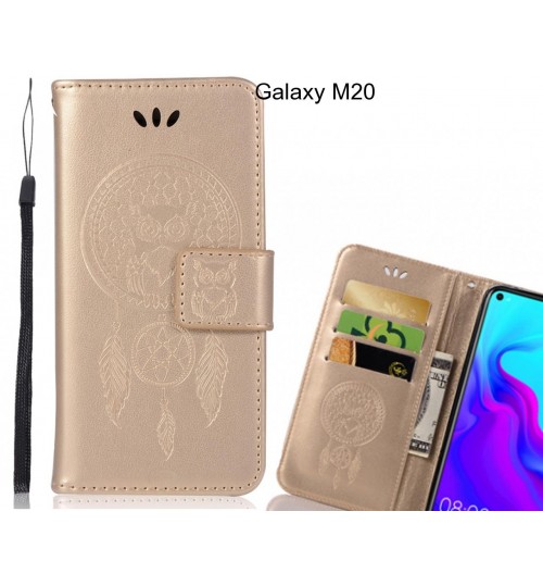 Galaxy M20  Case Embossed leather wallet case owl