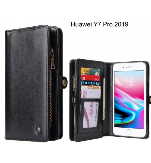 Huawei Y7 Pro 2019  Case Retro leather case multi cards cash pocket & zip