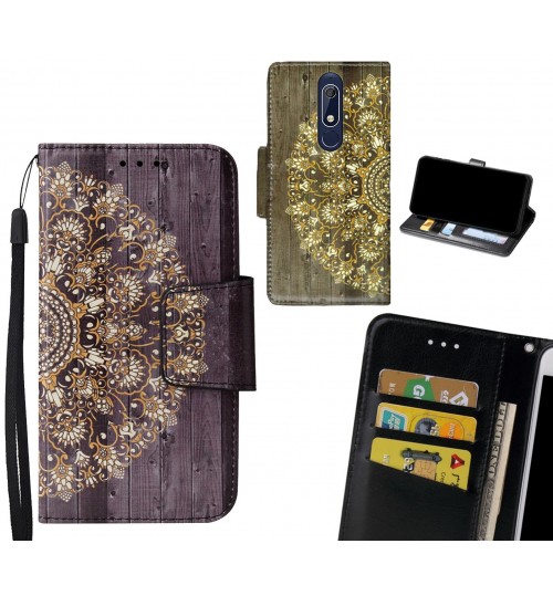 Nokia 5.1 Case wallet fine leather case printed