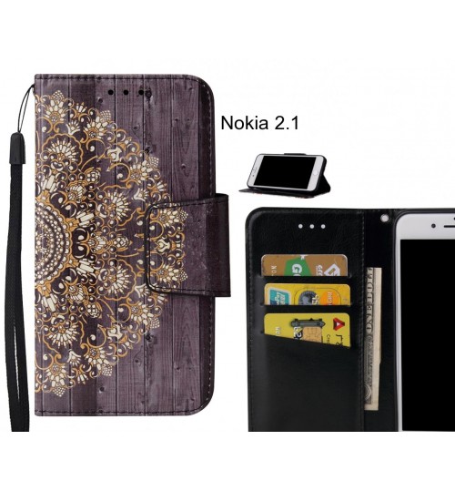 Nokia 2.1 Case wallet fine leather case printed