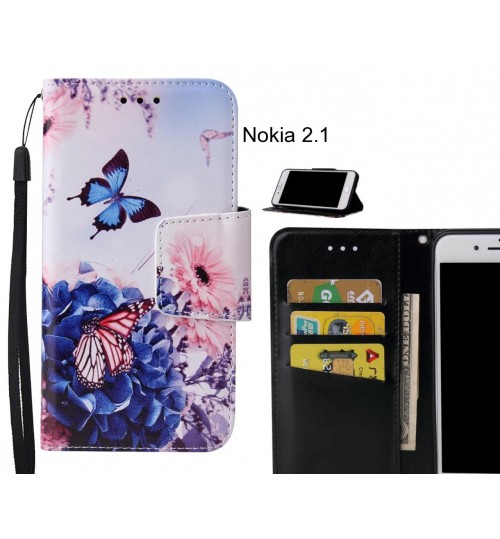 Nokia 2.1 Case wallet fine leather case printed