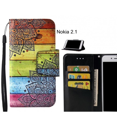 Nokia 2.1 Case wallet fine leather case printed