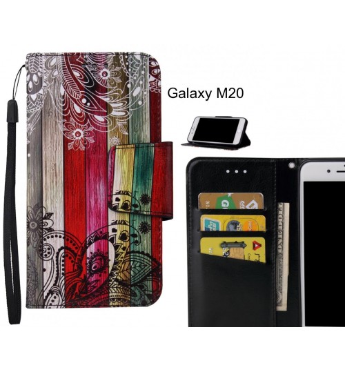 Galaxy M20 Case wallet fine leather case printed