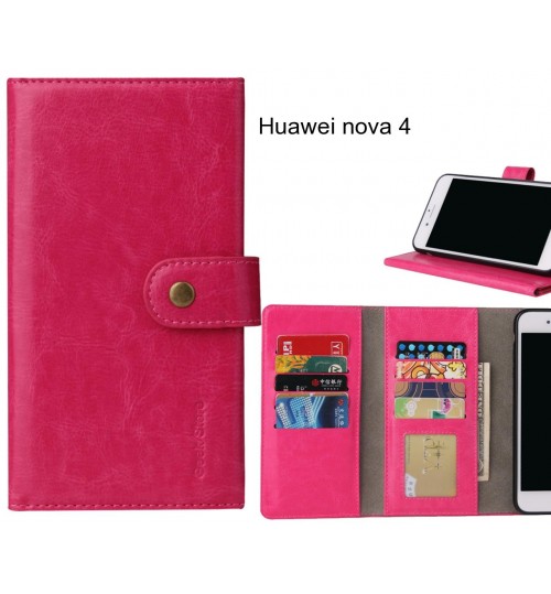 Huawei nova 4 Case 9 card slots wallet leather case folding stand