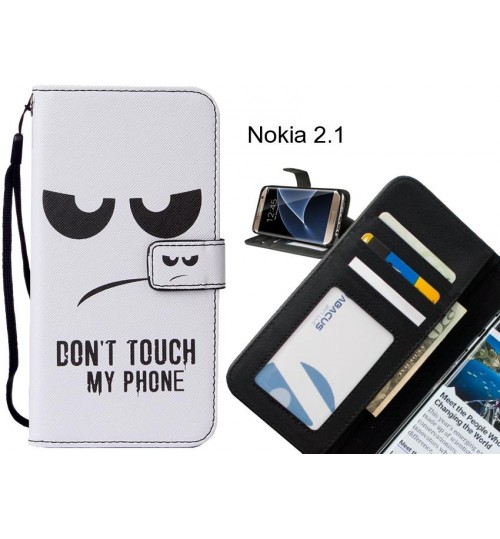 Nokia 2.1 case leather wallet case printed ID