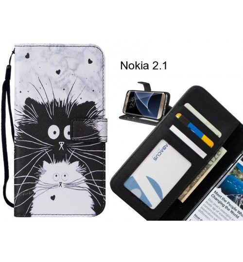 Nokia 2.1 case leather wallet case printed ID