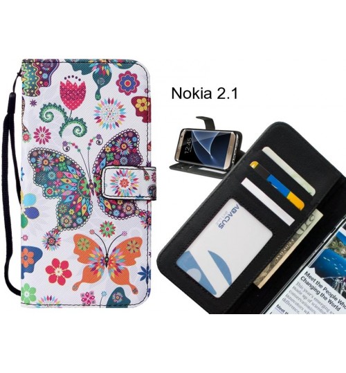 Nokia 2.1 case leather wallet case printed ID