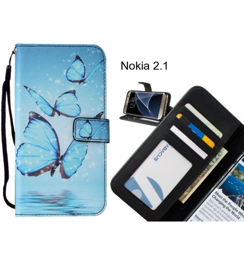 Nokia 2.1 case leather wallet case printed ID