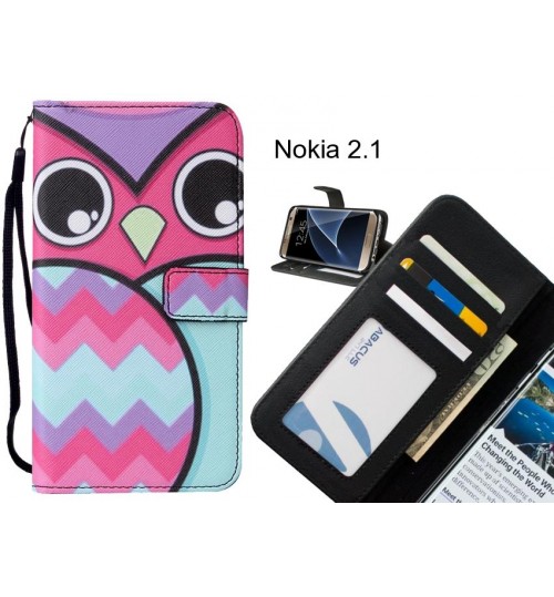 Nokia 2.1 case leather wallet case printed ID