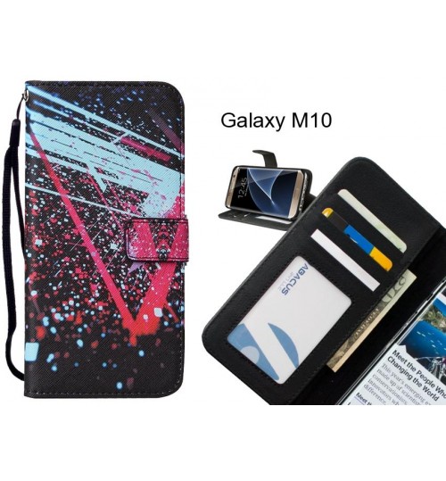 Galaxy M10 case leather wallet case printed ID