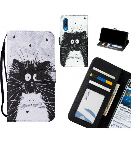 Galaxy A50 case leather wallet case printed ID