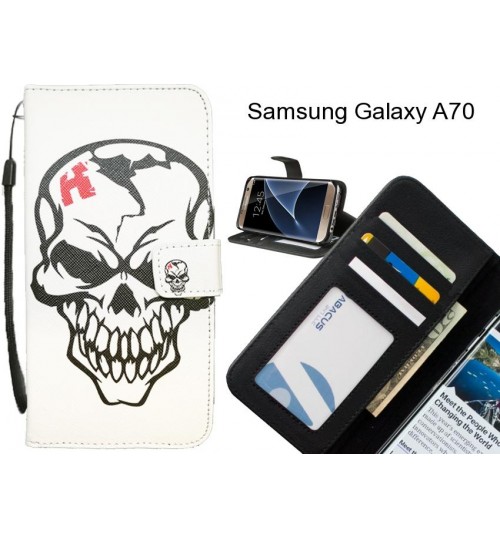 Samsung Galaxy A70 case 3 card leather wallet case printed ID