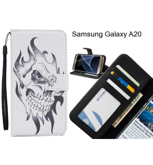 Samsung Galaxy A20 case 3 card leather wallet case printed ID