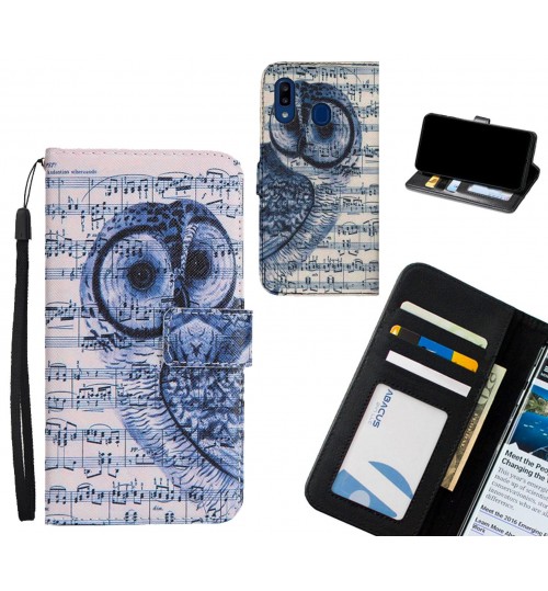 Samsung Galaxy A20 case 3 card leather wallet case printed ID