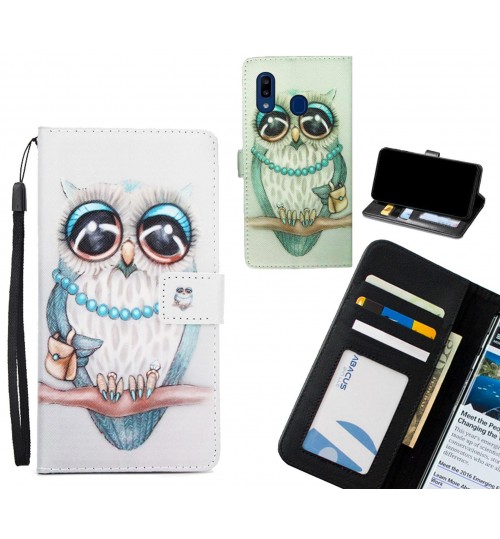 Samsung Galaxy A20 case 3 card leather wallet case printed ID