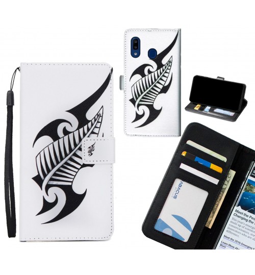 Samsung Galaxy A20 case 3 card leather wallet case printed ID