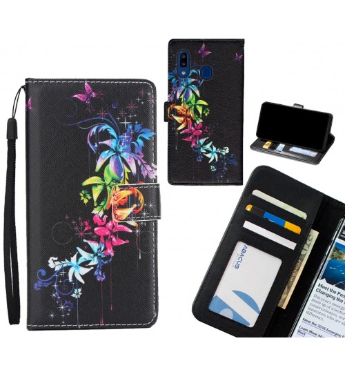 Samsung Galaxy A20 case 3 card leather wallet case printed ID