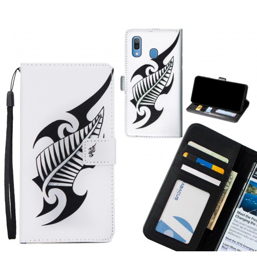 Samsung Galaxy A30 case 3 card leather wallet case printed ID