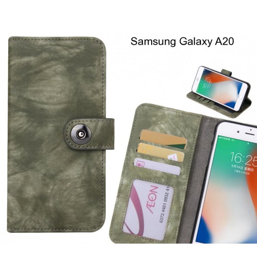Samsung Galaxy A20 case retro leather wallet case