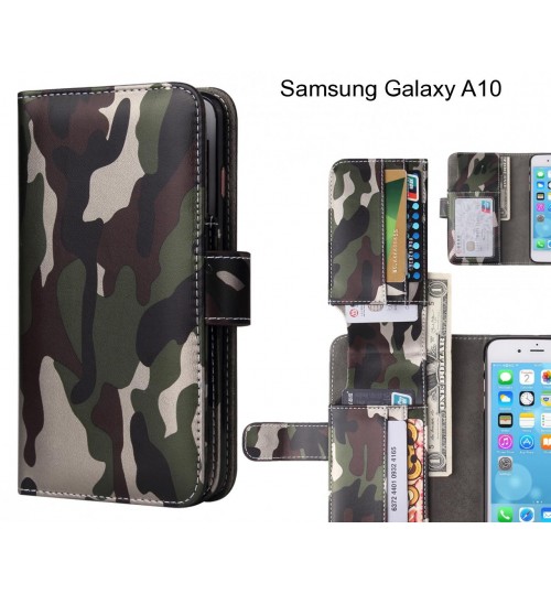 Samsung Galaxy A10  Case Wallet Leather Flip Case 7 Card Slots - Green