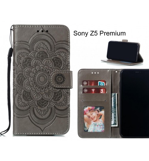 Sony Z5 Premium case leather wallet case embossed pattern