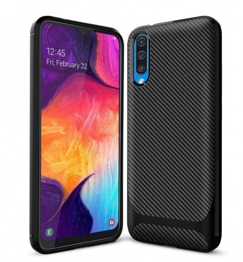 Samsung Galaxy A70 case impact proof rugged case with carbon fiber