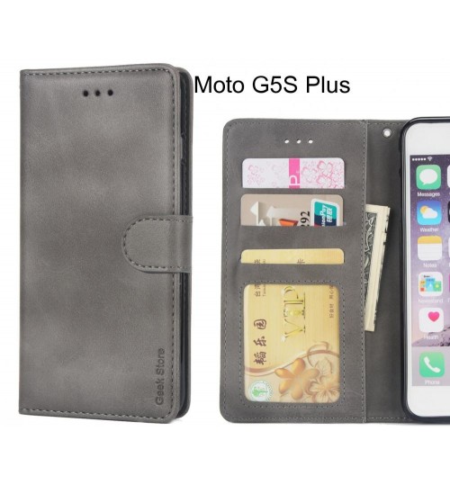 Moto G5S Plus Case Wallet Leather Vintage Flip Folio Case