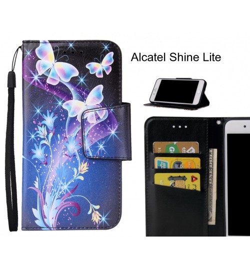 Alcatel Shine Lite Case wallet fine leather case printed