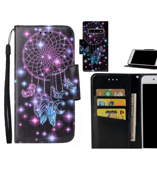 Galaxy S10 Case wallet fine leather case printed