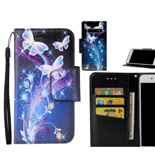 Galaxy S10 Case wallet fine leather case printed