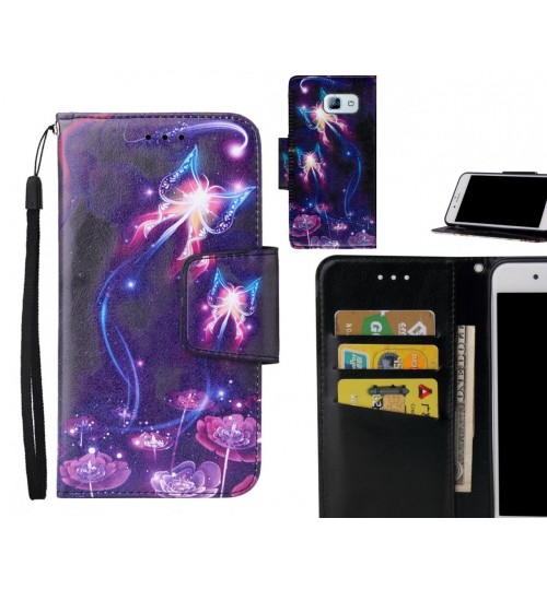 GALAXY A8 2016 Case wallet fine leather case printed