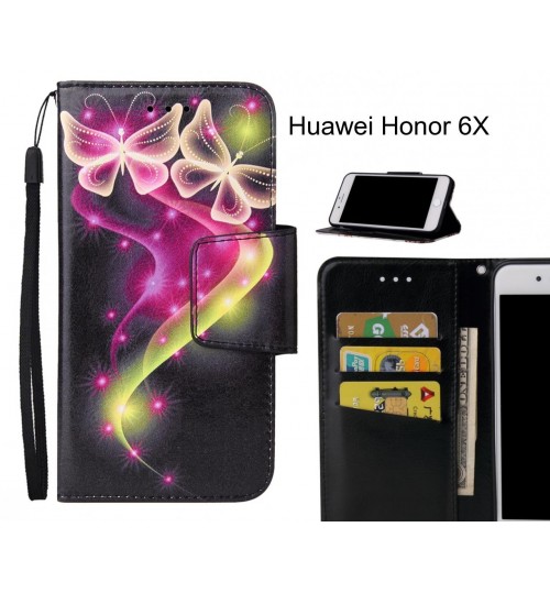 Huawei Honor 6X Case wallet fine leather case printed