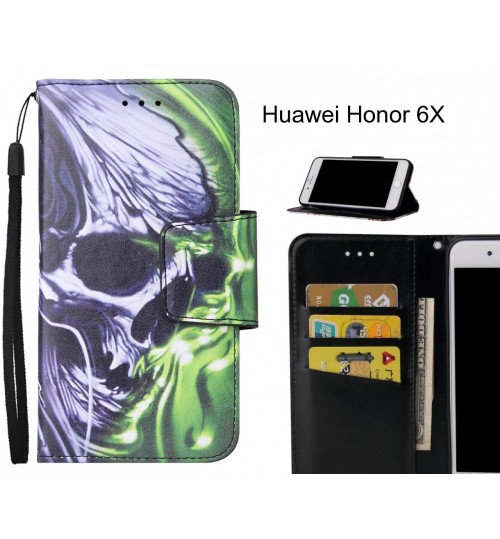 Huawei Honor 6X Case wallet fine leather case printed