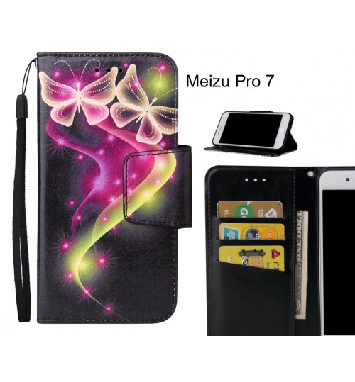 Meizu Pro 7 Case wallet fine leather case printed