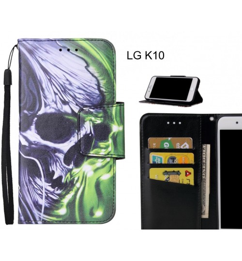 LG K10 Case wallet fine leather case printed