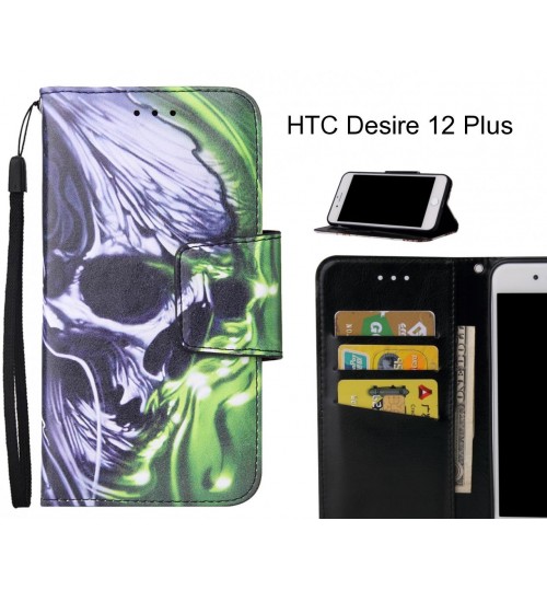 HTC Desire 12 Plus Case wallet fine leather case printed
