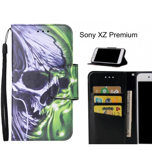 Sony XZ Premium Case wallet fine leather case printed