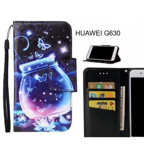 HUAWEI G630 Case wallet fine leather case printed