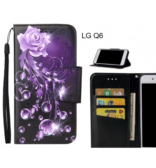 LG Q6 Case wallet fine leather case printed