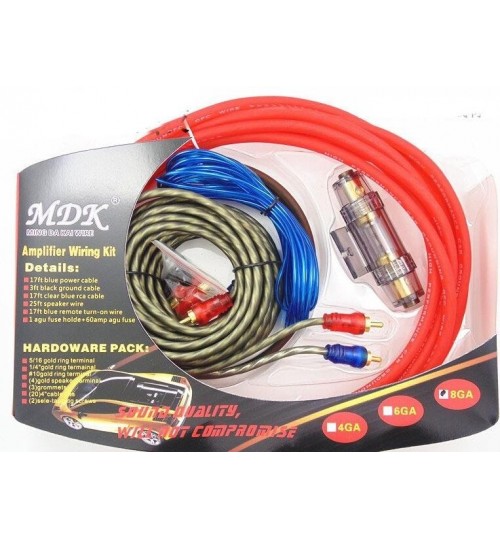 Car Audio Speaker Amplifier Wiring Cable kit 1500w Installation kit 8GA