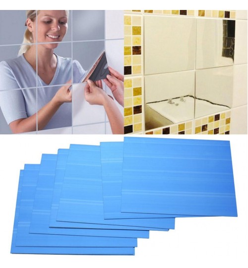 Squares Mirror Wall Stickers 9pcs